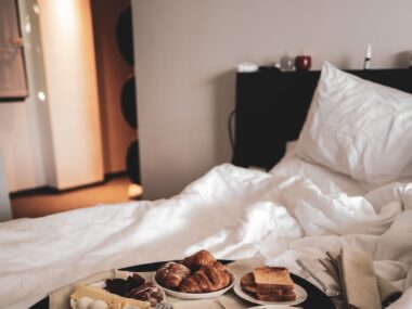 Food on a bed