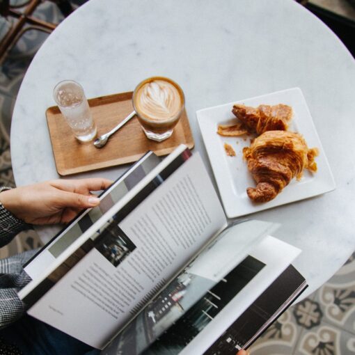 Book and a croissant
